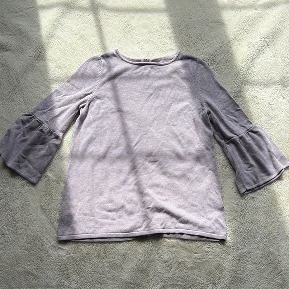 Reitmans Light Purple Bell Sleeve Top with Full Back Zip | Casual Size XS - Picture 1 of 5